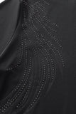 Midnight Wave Embellished LS Shirt BLACK