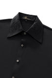 Regal Lace Crystal Dress Shirt BLACK