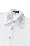 Regal Lace Crystal Dress Shirt WHITE