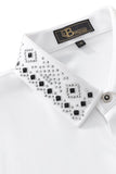 Crystal Geo Trim Shirt WHITE/SILVER
