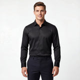 SIGNATURE SATIN STITCHLESS LS Shirt BLACK