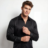 SIGNATURE SATIN STITCHLESS LS Shirt BLACK