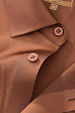 SIGNATURE SATIN STITCHLESS LS Shirt COFFEE