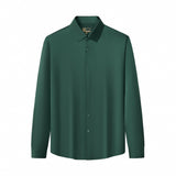 SIGNATURE SATIN STITCHLESS LS Shirt FOREST GREEN