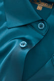 SIGNATURE SATIN STITCHLESS LS Shirt TEAL
