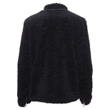 Teddy Luxe Fleece Zip-Up Jacket BLACK