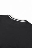 Halo Contrast Collar Knit LS BLACK