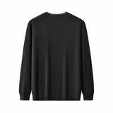 Axis Contrast Stitch Knit LS BLACK
