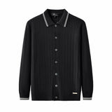 Marquee Cable Knit Cardigan LS BLACK