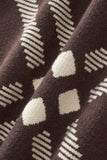 Paramount Lattice Knit LS BROWN