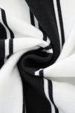 Vanguard Stripe Knit Polo LS BLACK