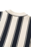 Vanguard Stripe Knit Polo LS IVORY