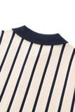 Imperial Stripe Knit Polo LS + Style Essential Pant  IVORY/BLACK