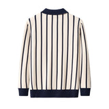 Imperial Stripe Knit Polo LS + Style Essential Pant  IVORY/BLACK