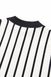 Imperial Stripe Knit Polo LS WHITE