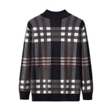 Paramount Plaid Knit Zip LS BLACK