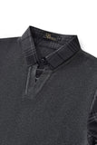 Dual-Layer Knit Fusion LS Sweater Shirt + Plaid Parade GREY/BLUE