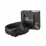 Croc-Embossed Auto BKL Belt BLACK/BLACK