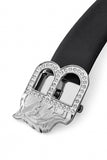 Flat Leather Auto BKL Belt – Silver Ed. SILVER/BLACK