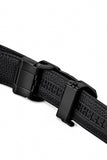 Ostrich-Emb. Leather Lion Auto BKL Belt – Blackout BLACK/BLACK
