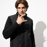 Urban Crest Quilted Bomber Jacket BLACK