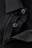 Lustre Knit LS Polo BLACK/BLACK
