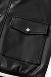 Prestige Varsity PU Jacket BLACK