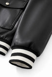 Prestige Varsity PU Jacket BLACK