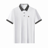 Pattern Trim Performance Polo – El Baron WHITE