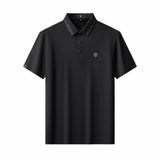 Perforated Collar Performance Polo – El Baron BLACK/SILVER