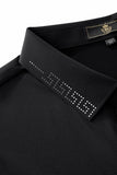 Perforated Collar Performance Polo – El Baron BLACK/SILVER