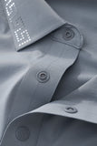 Perforated Collar Performance Polo – El Baron GREY/SILVER