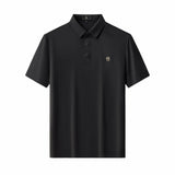 Textured Collar Performance Polo – El Baron BLACK