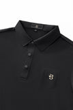 Textured Collar Performance Polo – El Baron BLACK