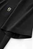 Textured Collar Performance Polo – El Baron BLACK