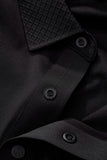 Textured Collar Performance Polo – El Baron BLACK