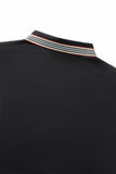Stripe Collar Performance Polo – El Baron BLACK