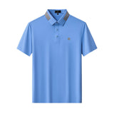 Stripe Collar Performance Polo – El Baron BLUE
