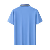 Stripe Collar Performance Polo – El Baron BLUE