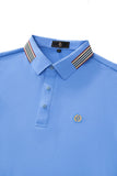 Stripe Collar Performance Polo – El Baron BLUE
