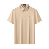 Stripe Collar Performance Polo – El Baron KHAKI