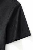 Embossed Check Cotton Polo – El Baron BLACK