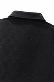 Embossed Check Cotton Polo – El Baron BLACK