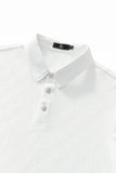 Embossed Check Cotton Polo – El Baron WHITE