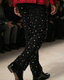 Valent Velvet Blazer + Prism Gem Denim Pant RED/BLACK