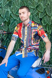 HOUNDSTOOTH Rhinestone Short Sleeve Shirt