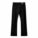 Celestial Stud Denim Jkt + Haven Textured Long Sleeve Shirt + Celestial Stud Denim Pants + Midnight Serpent Rhinestone BLACK/WHITE