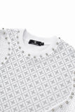 Radiant Grid Stone Short set – Century Penthouse WHITE/SILVER