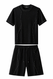 Radiant Grid Stone Short set – Century Penthouse BLACK/BLACK