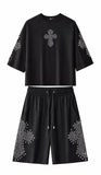 Sanctum Cross Short Set – Century Penthouse BLACK/SILVER